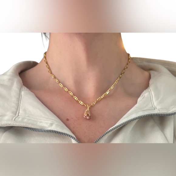 Hawaiian Cone Shell Mariner chain choker necklace gold fill Maui mermaid beach - Picture 1 of 5